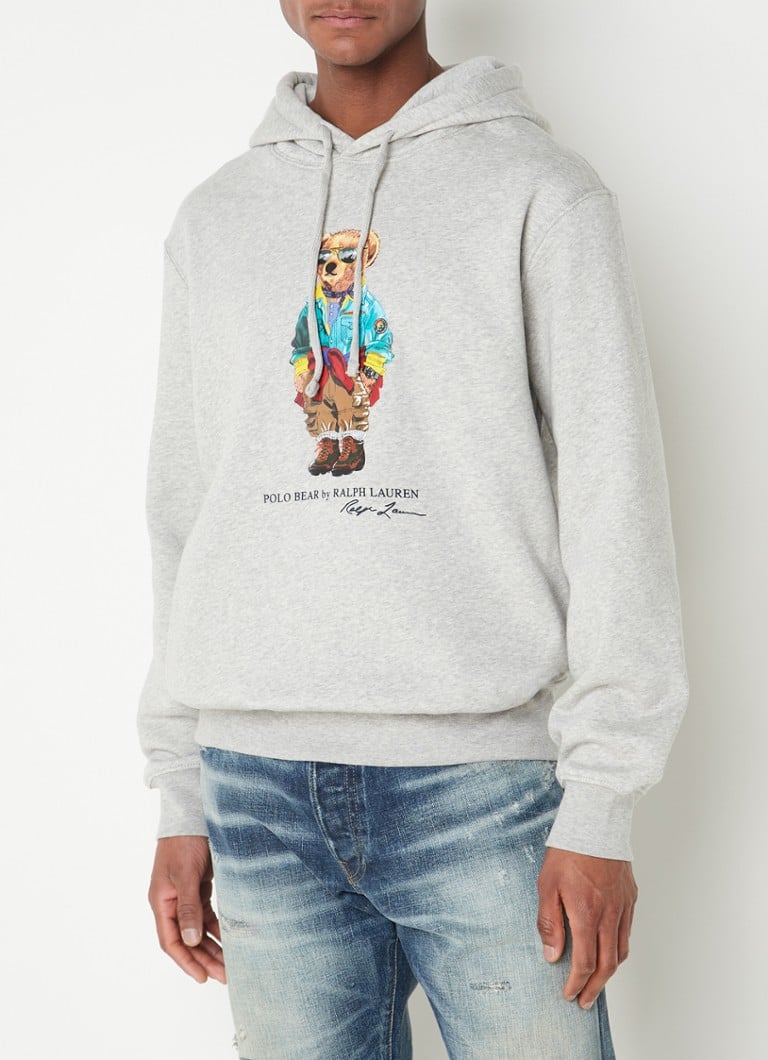 Ralph Lauren - Polo Bear hoodie met frontprint - Grijs