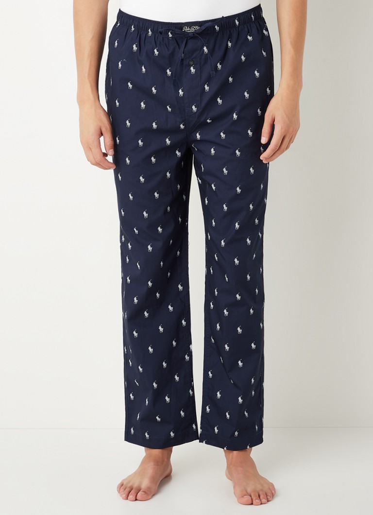 Woordvoerder botsing Kalksteen Ralph Lauren Pyjamabroek van jersey met logoband • Donkerblauw • de  Bijenkorf