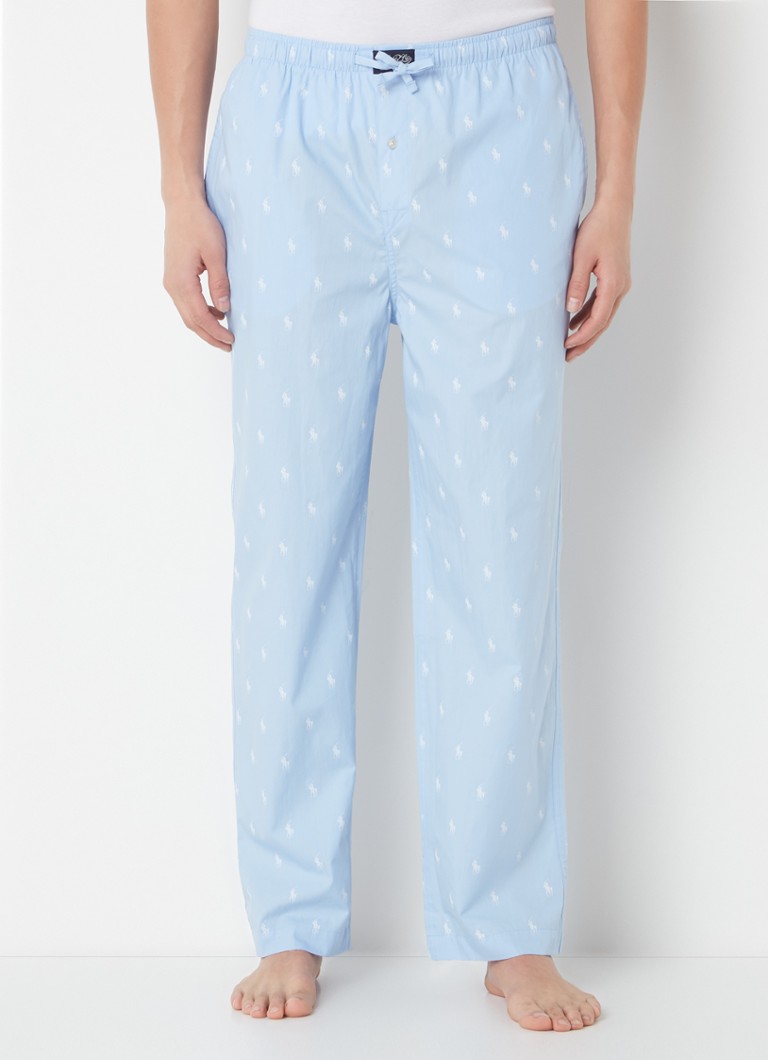 Ralph Lauren - Pyjamabroek van jersey met logoband - Lichtblauw