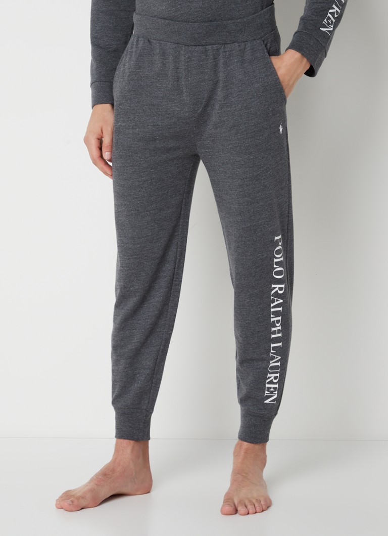 Ralph Lauren - Pyjamabroek van katoen met logoprint - Donkergrijs