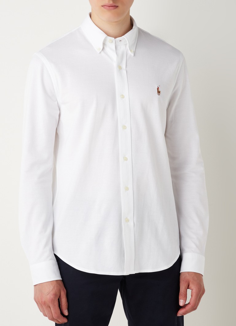 Ralph Lauren - Regular fit overhemd met logoborduring - Wit
