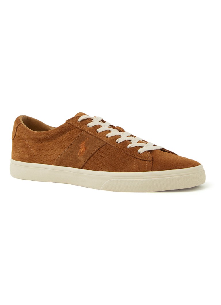 Ralph Lauren Sayer sneaker van suède ⢠Cognac ⢠de Bijenkorf