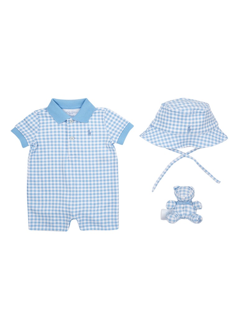 Puur Vuil Bermad Ralph Lauren Set met babypak en muts en knuffel in giftbox • Lichtblauw •  de Bijenkorf