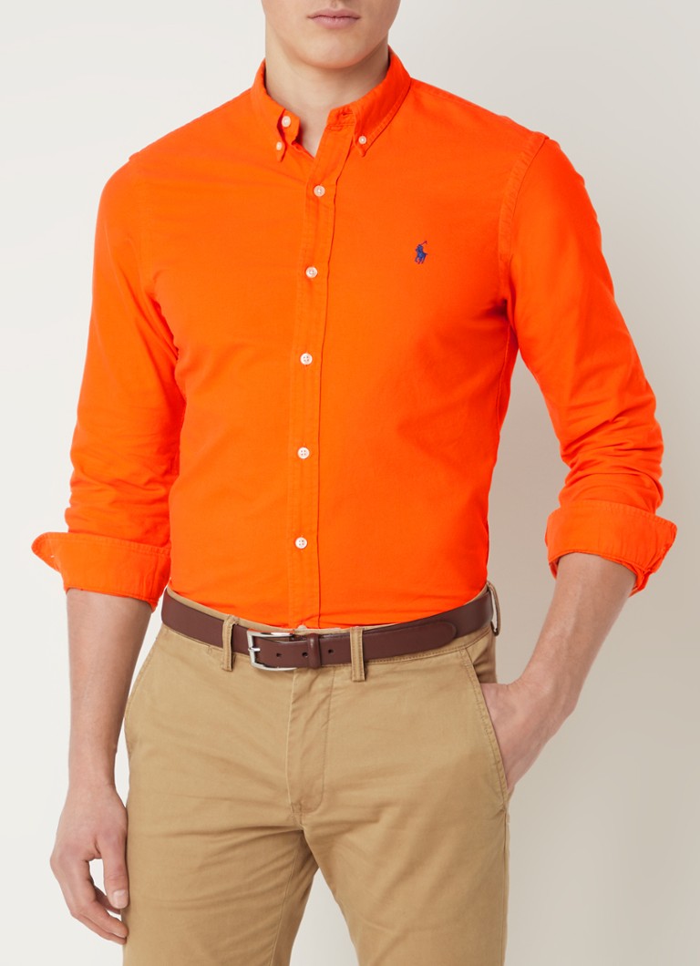 Ralph Lauren - Slim fit overhemd met button down-kraag - Okergeel