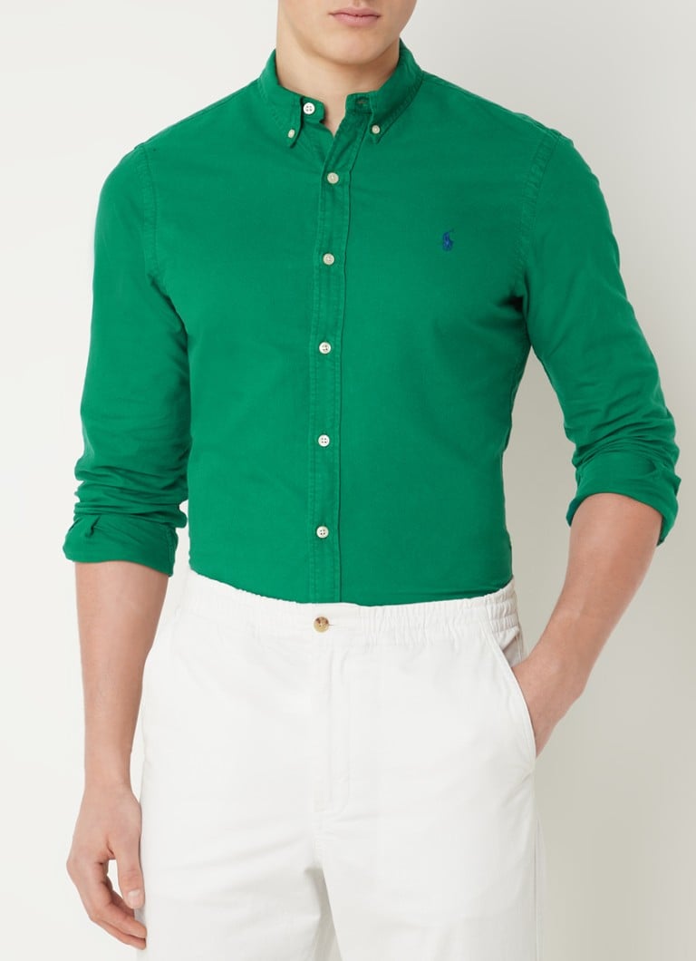 Ralph Lauren - Slim fit overhemd met button down-kraag - Donkergroen