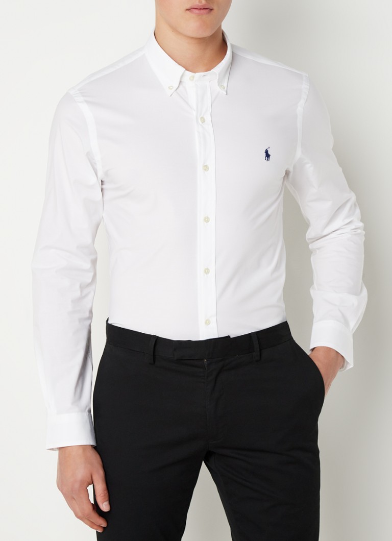 Ralph Lauren - Slim fit overhemd met logo - Wit