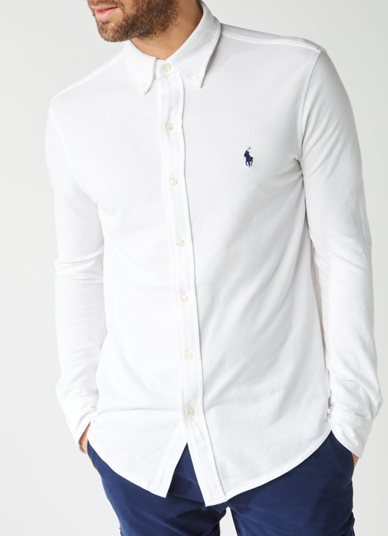 Ralph Lauren Slim fit overhemd van piqué katoen • de