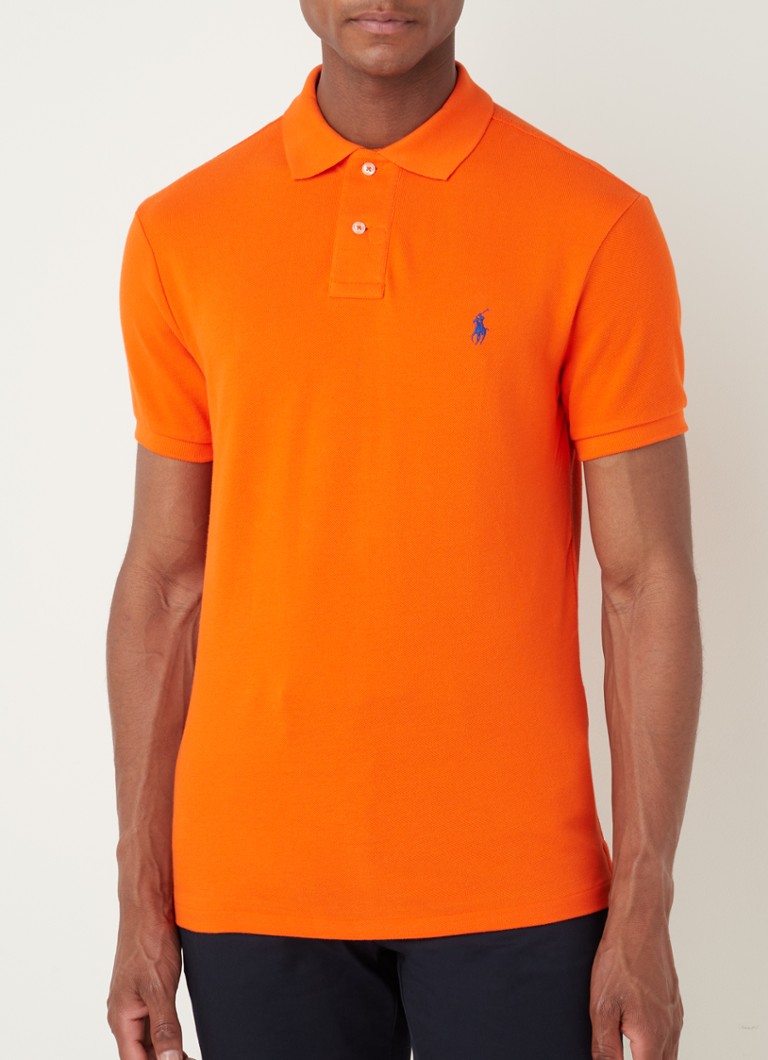 Ralph Lauren - Slim fit polo van piqué katoen - Oranje