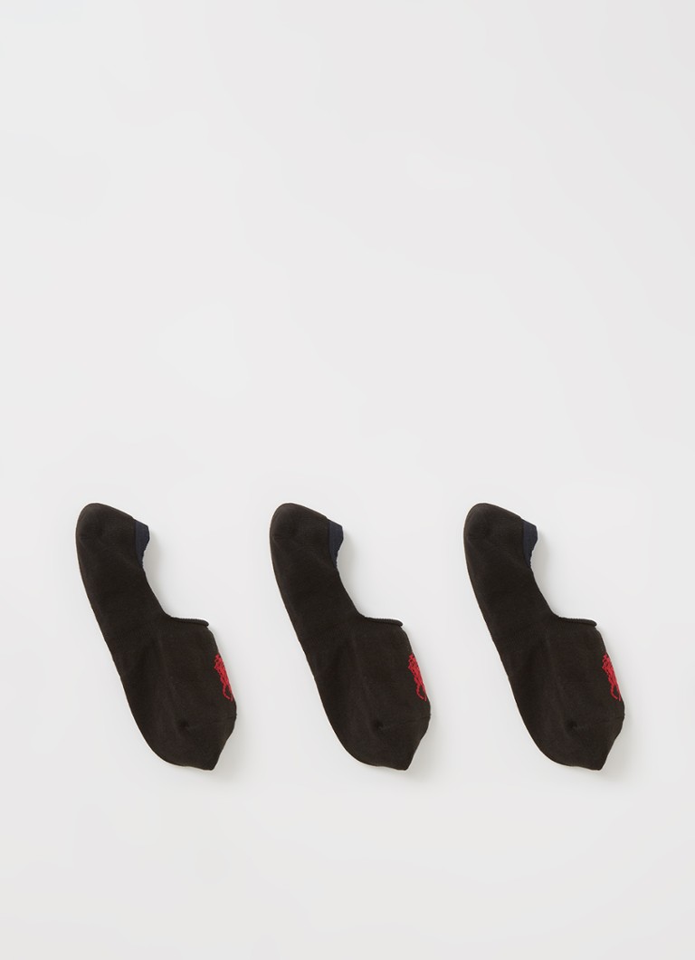 Ralph Lauren - Sneakersokken met logo in 3-pack - Zwart