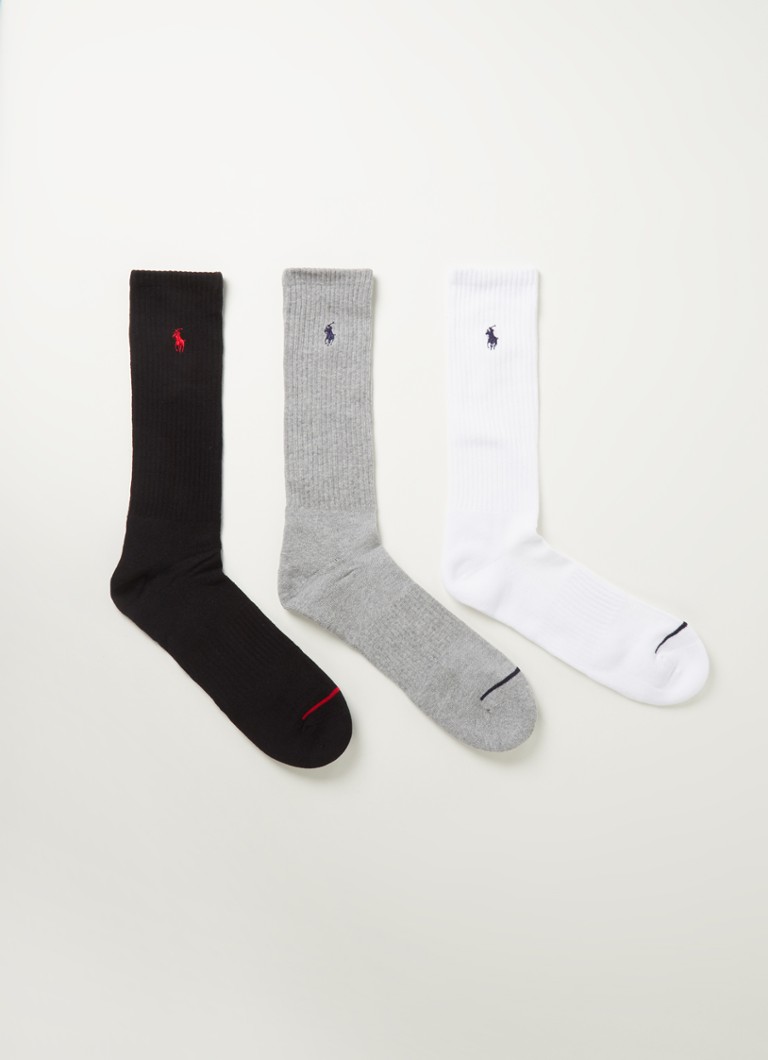 Ralph Lauren - Sokken met logo in 3-pack - Grijsmele