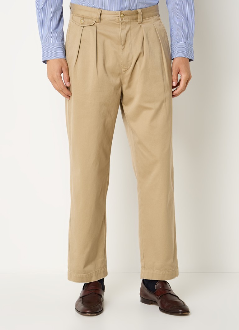 Ralph Lauren - Straight fit cropped chino met plooidetail - RL Khaki / Khaki