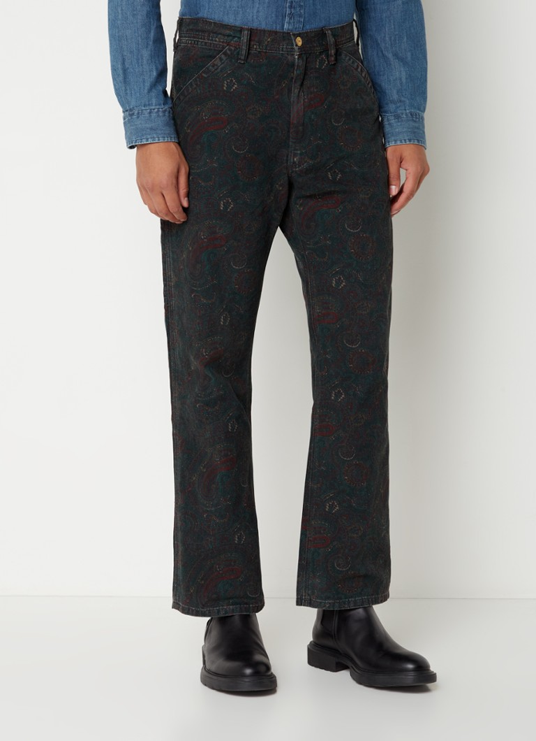 Ralph Lauren - Straight leg jeans met paisley dessin - Petrolgroen
