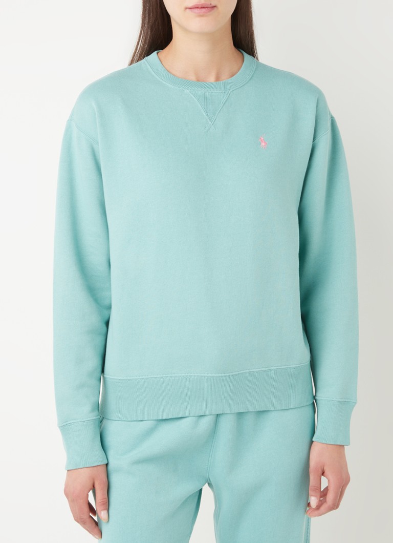 Vooraf oppervlakte Recensent Ralph Lauren Sweater met logoborduring • Mint • de Bijenkorf