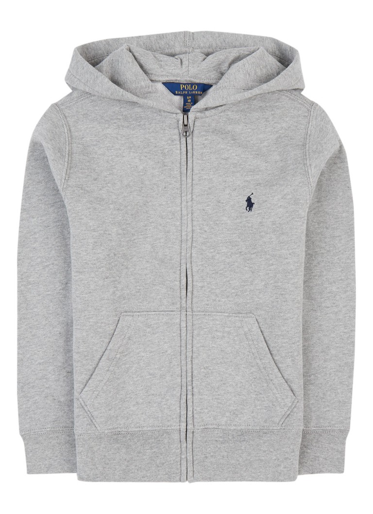 Ralph Lauren Sweatvest met capuchon en logoborduring • Grijsmele • de Bijenkorf