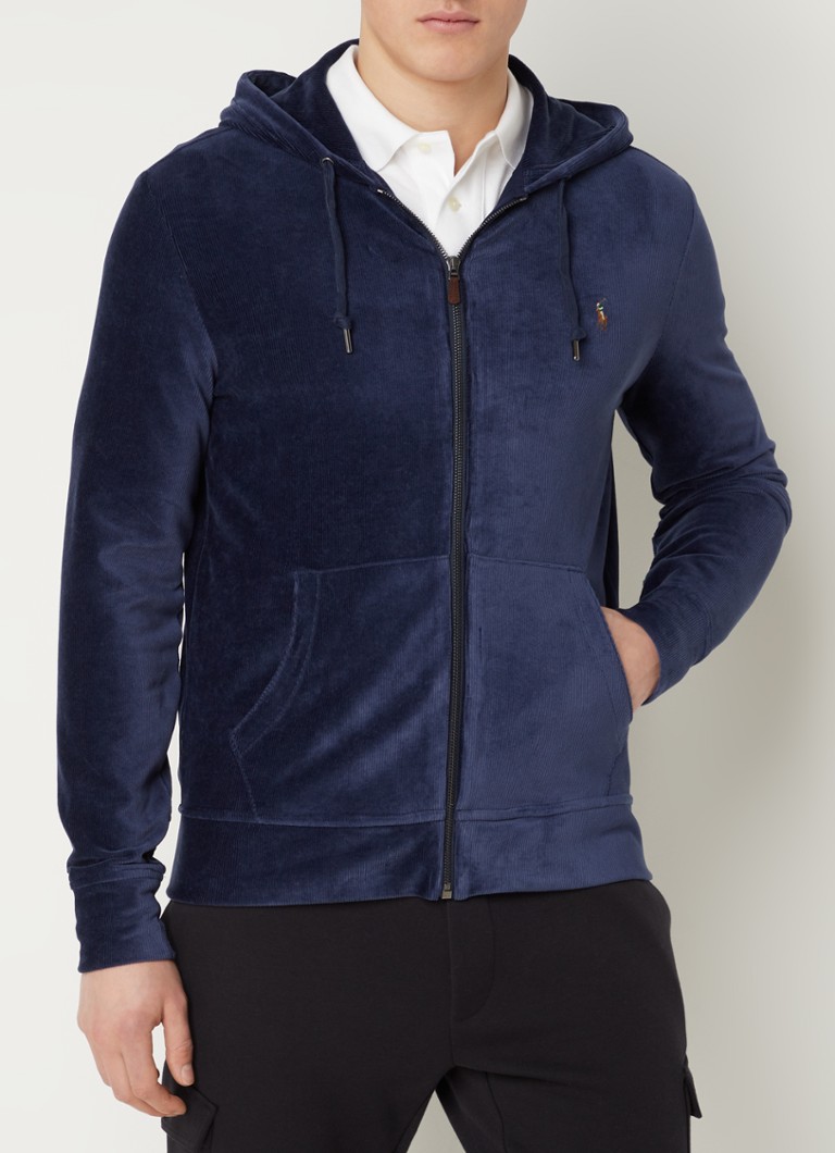 Ralph Lauren - Sweatvest van corduroy met capuchon - Donkerblauw