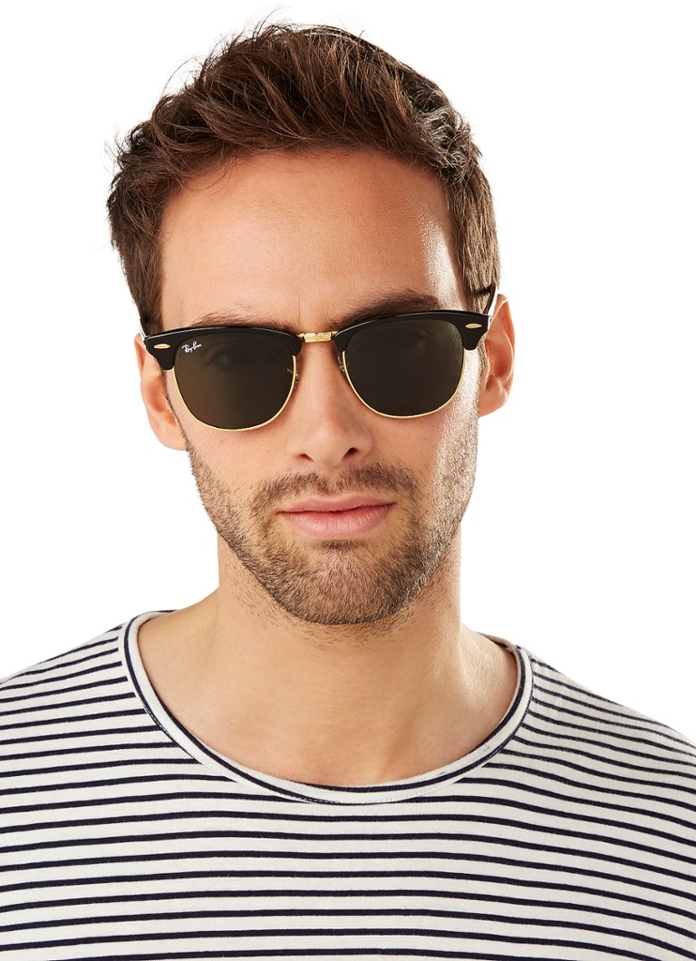 opvoeder Prestigieus Zakje Ray-Ban Zonnebril Clubmaster RB3016 • Zwart • de Bijenkorf