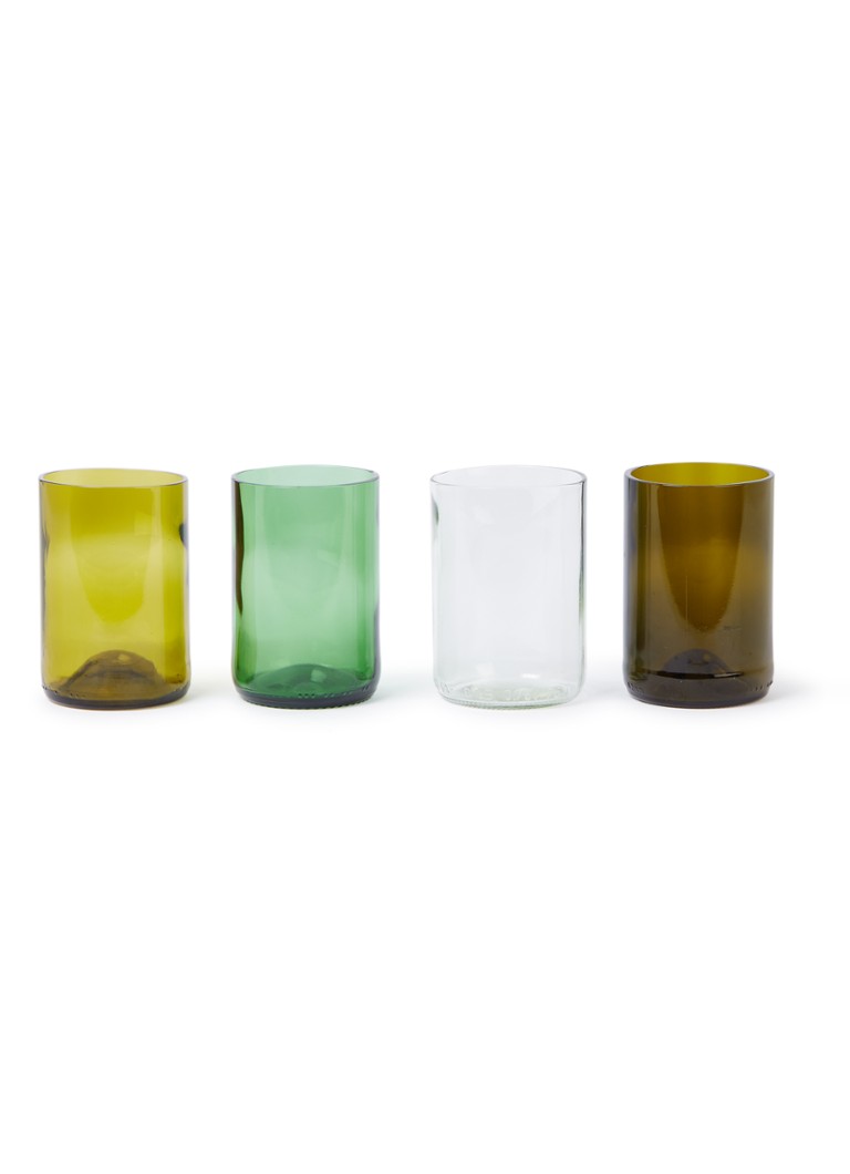 Rebottled - Tumbler glas 33 cl set van 4 - Multicolor