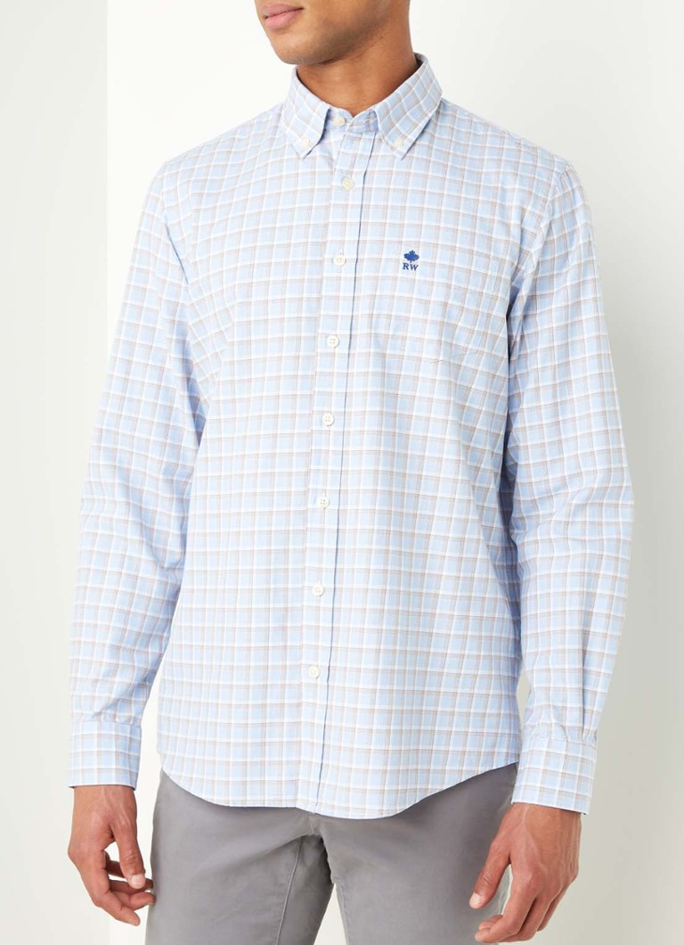 undefined - Regular fit overhemd met button down kraag - Lichtblauw