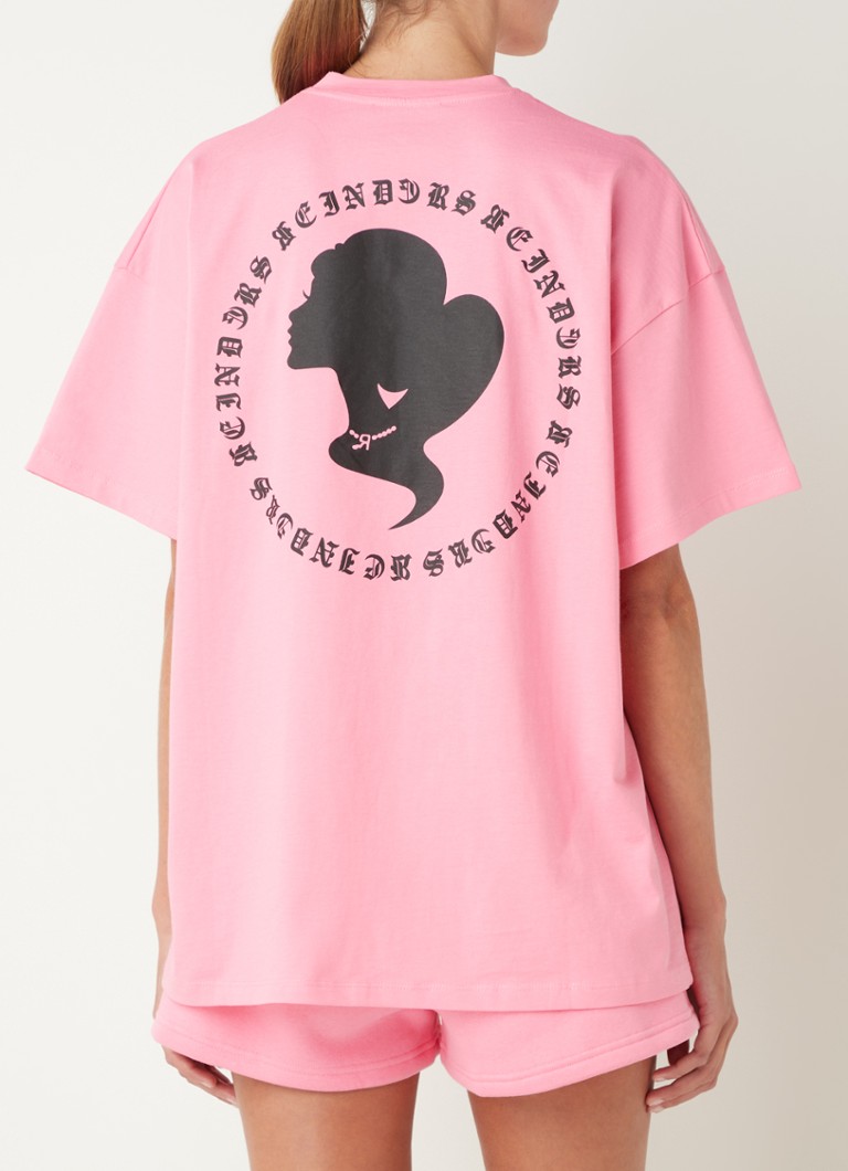 werkgelegenheid buik meester Reinders Sterre oversized T-shirt met logo- en backprint • Roze • de  Bijenkorf