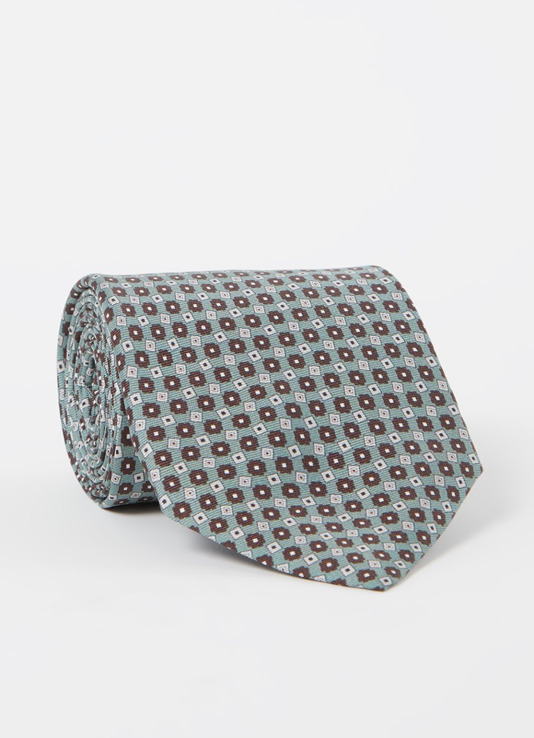 Reiss - Bampton stropdas van zijde met bloemenprint - Lindegroen