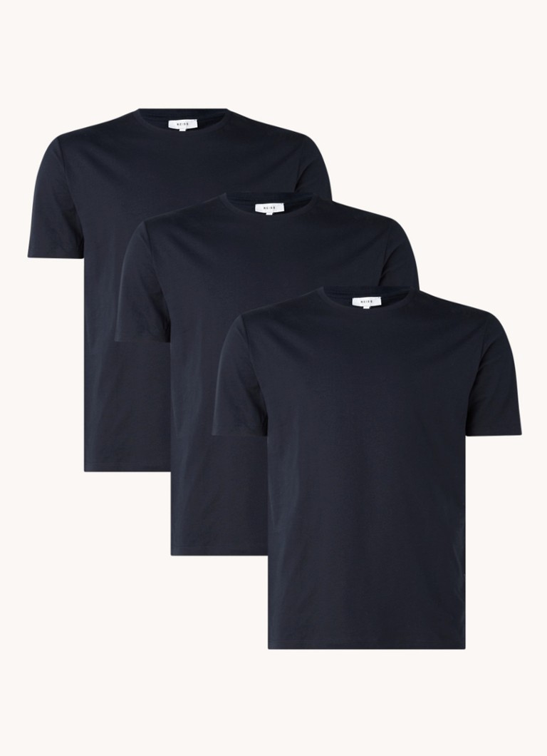 Reiss - Bless T-shirt van katoen in 3-pack - Donkerblauw