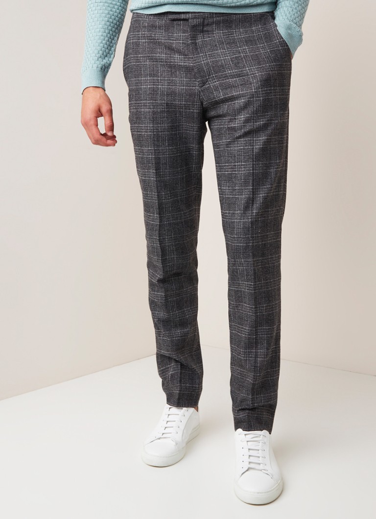 Reiss - Brand slim fit pantalon in wolblend - Grijs