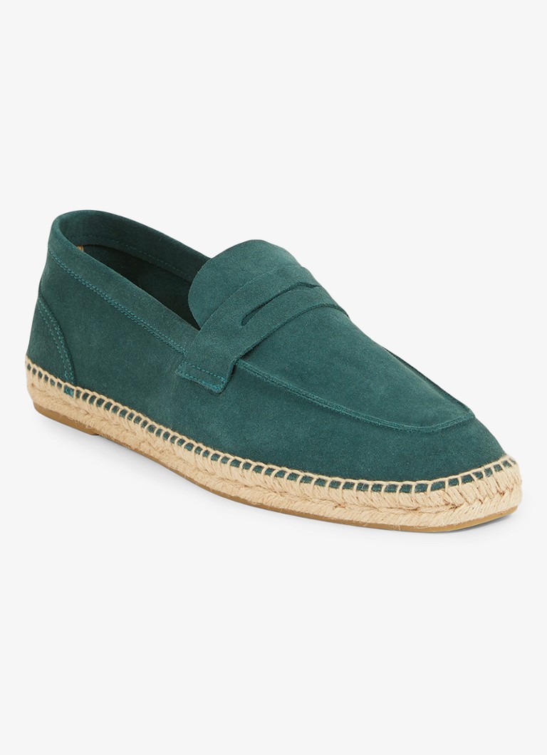 Reiss - Cannes espadrille van suède - Groen