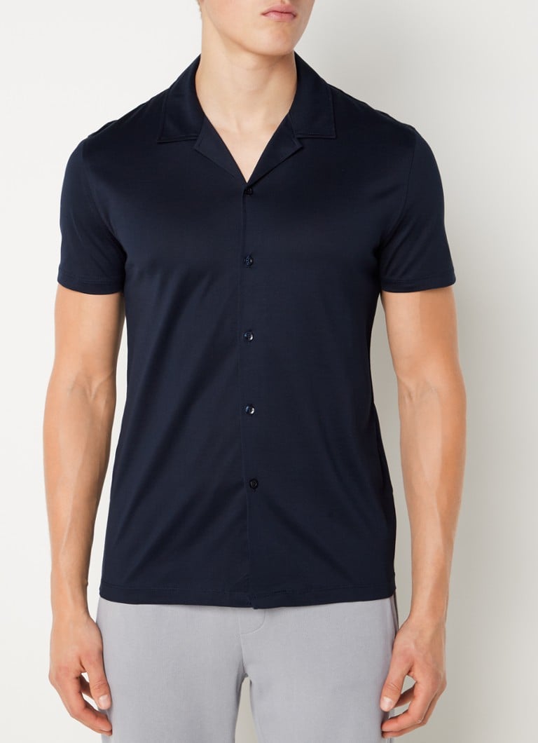 Reiss - Caspa regular fit overhemd van jersey - Donkerblauw
