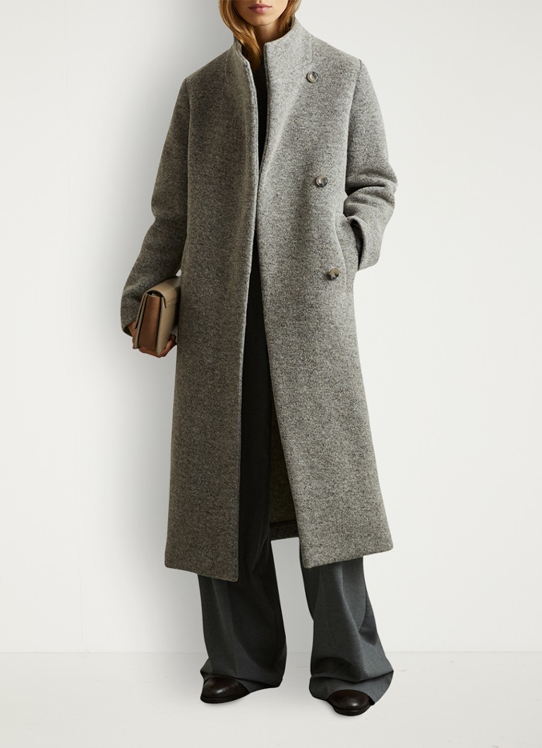 Reiss - Dahlia longline mantel in wolblend - Grijs