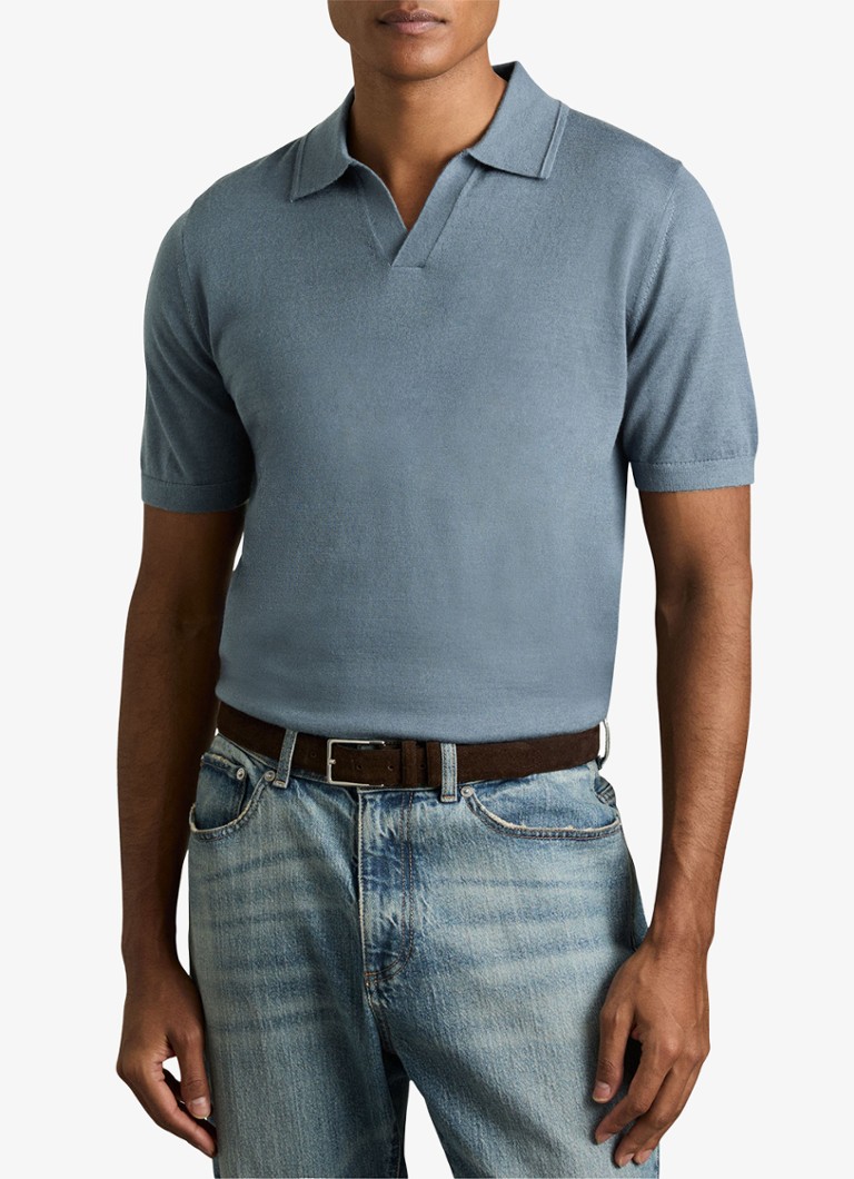 Reiss - Duchie regular fit polo van merino wol - Donkerblauw