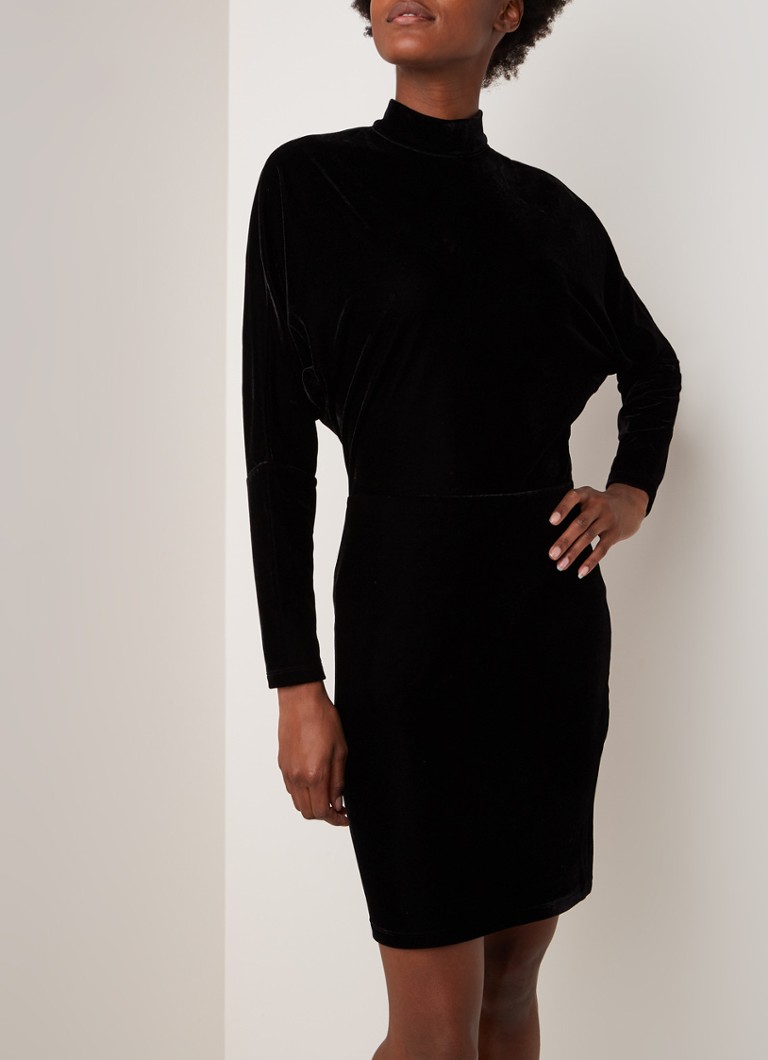 Reiss - Esme mini-jurk van fluweel met rugdecolleté - Zwart