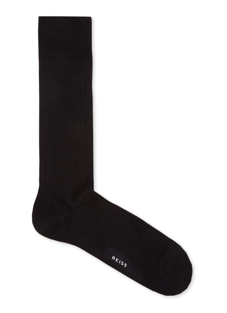 Reiss - Fela sokken met ribstructuur - Zwart