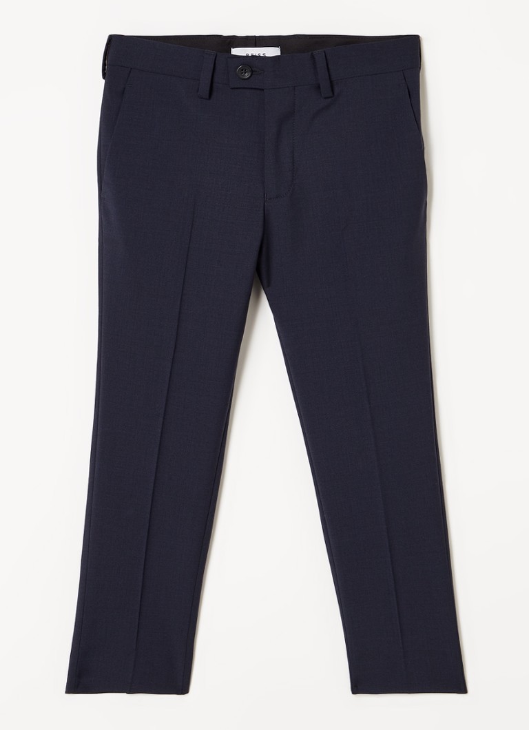 Reiss - Hope slim fit pantalon in wolblend met stretch - Donkerblauw
