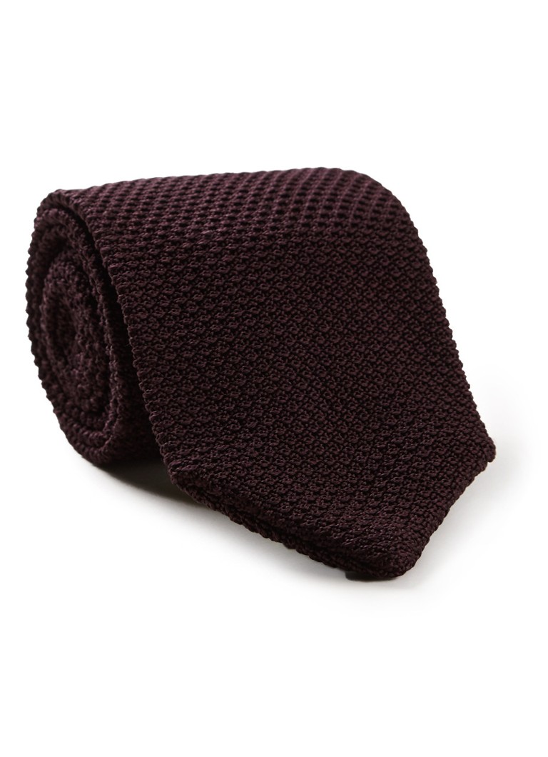 Reiss - Jackson stropdas van zijde  - Bordeauxrood
