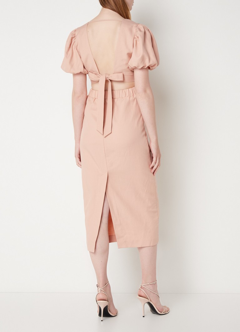 Reiss Jennah maxi jurk in lyocellblend met rugdecolleté • Perzikroze • de  Bijenkorf