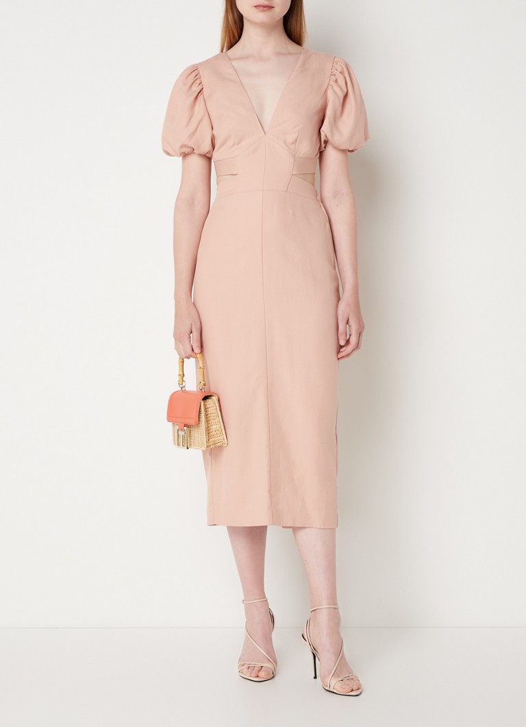 Reiss Jennah maxi jurk in lyocellblend met rugdecolleté • Perzikroze • de  Bijenkorf