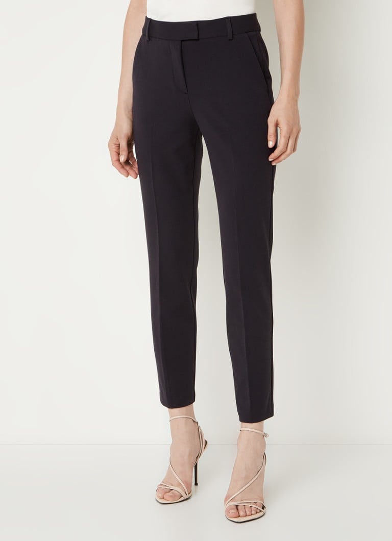 Reiss - Joanne high waist slim fit cropped pantalon met steekzakken - Donkerblauw