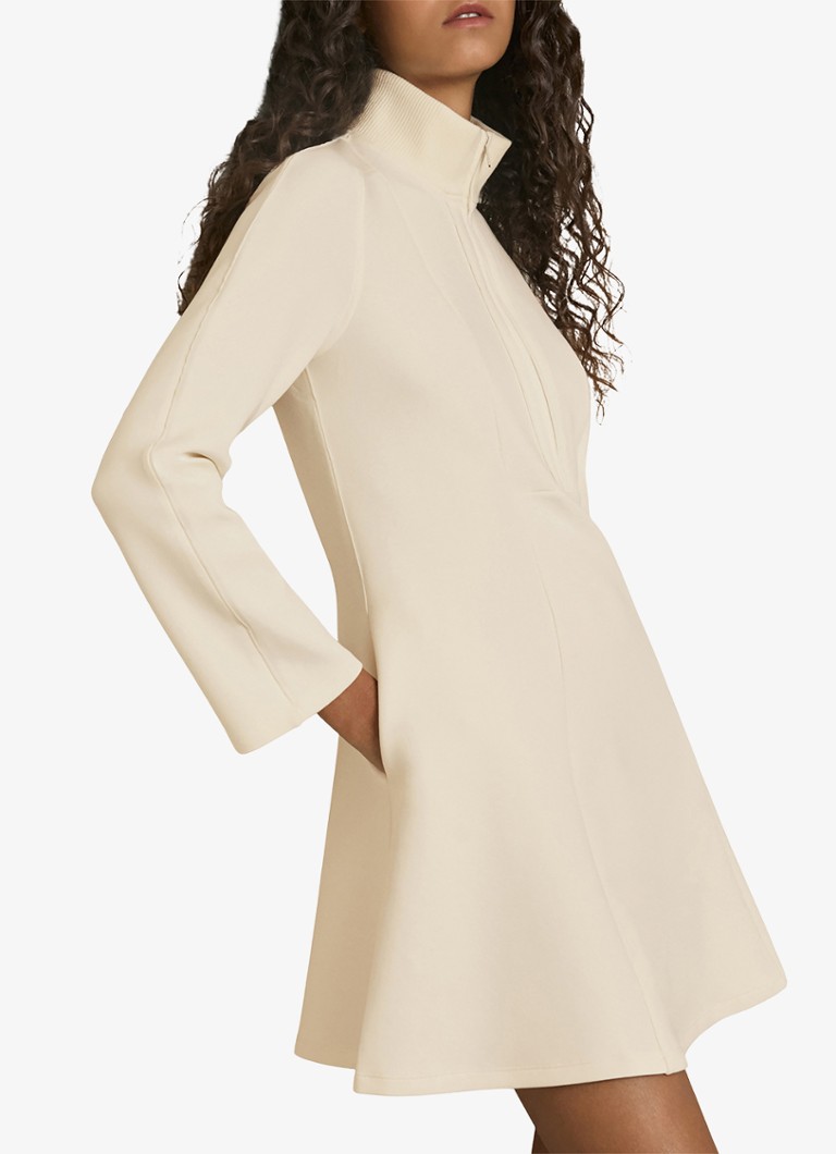 Reiss - Krysta mini jurk van jersey - Creme