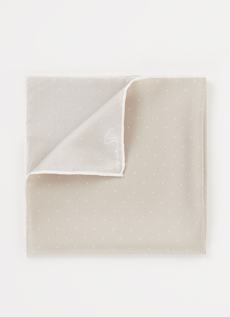 Reiss - Liam pochet van zijde met stippenprint - Beige