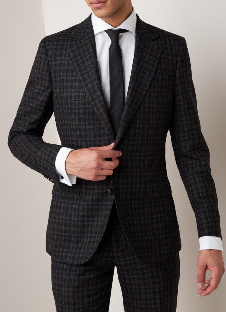 Reiss - Livesey slim fit colbert van met ruitdessin - Zwart