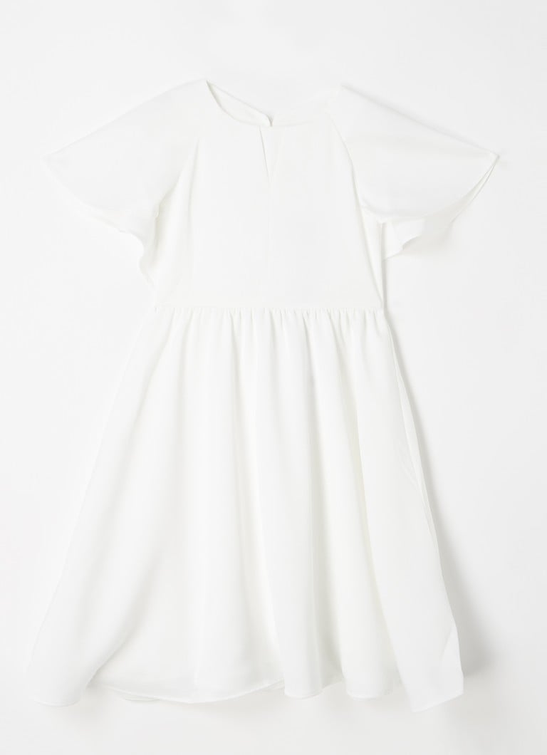 Reiss - Maisie jurk van satijn met volant - Gebroken wit
