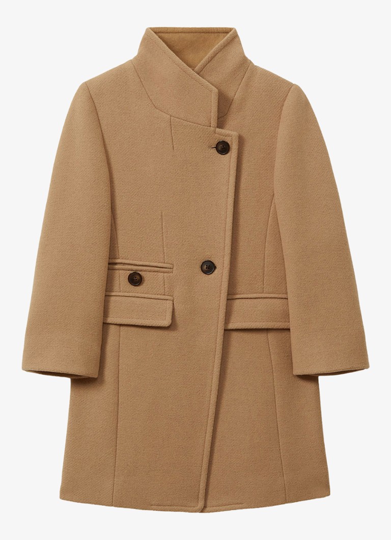 Reiss - Maude mantel in wolblend met klepzakken - Camel