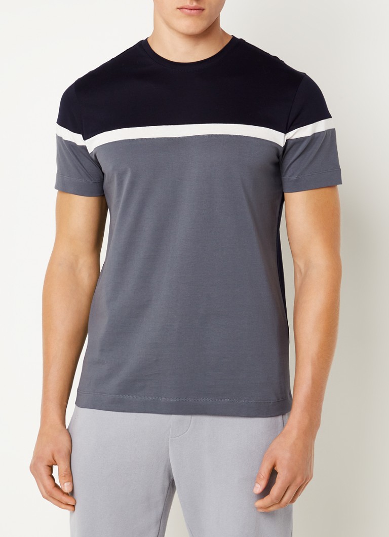 Reiss - Max T-shirt met colour blocking - Donkerblauw