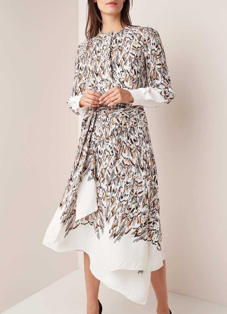 Reiss - Mia tuniekjurk met dessin en strikceintuur - Wit