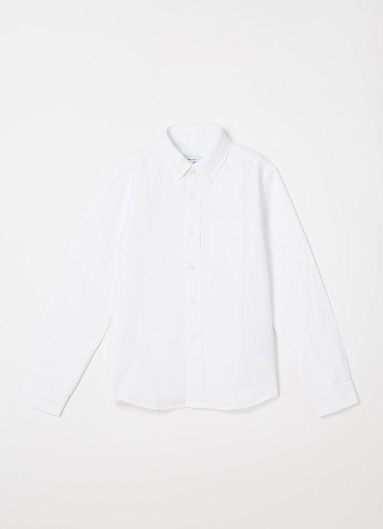 Reiss - Overhemd van piqué katoen - Wit