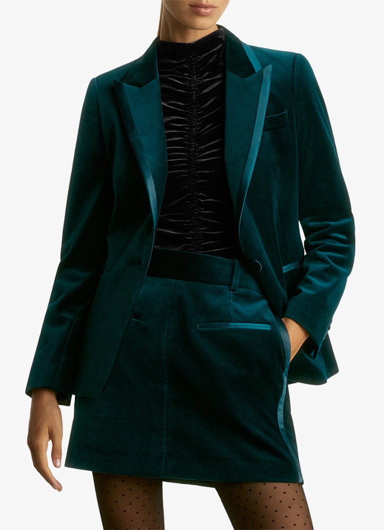 Reiss - Parisa blazer van fluweel - Donkergroen