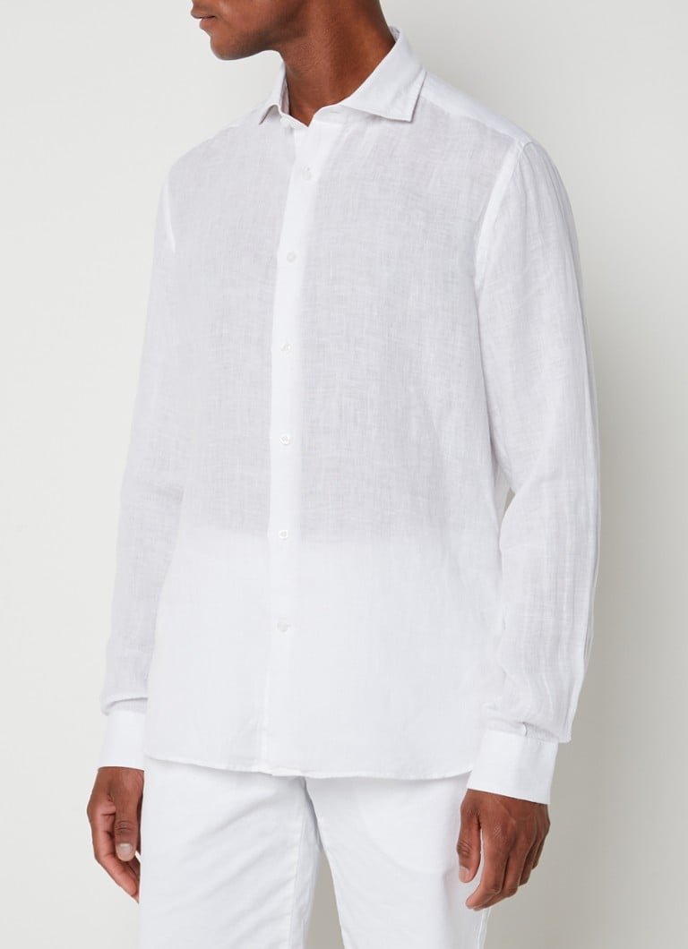 Reiss - Ruban regular fit overhemd van linnen  - Wit