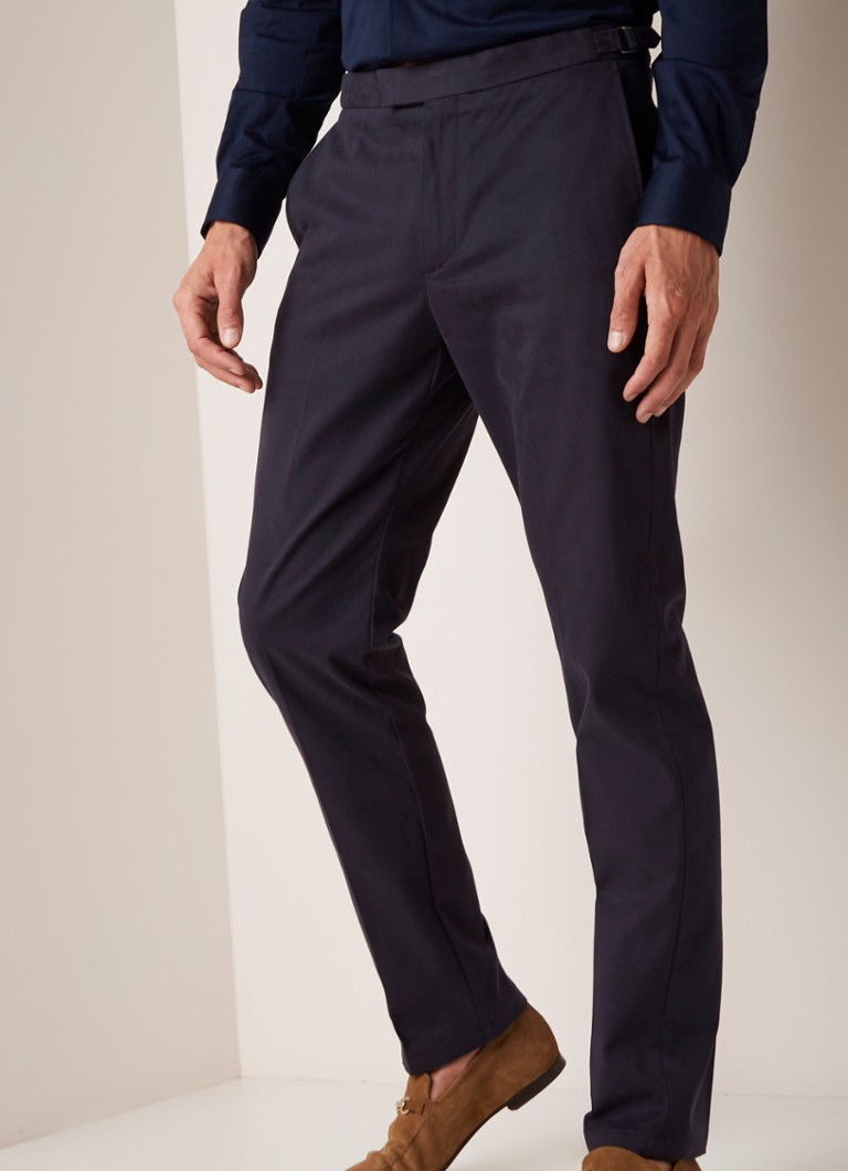 Reiss - Slim fit pantalon van katoen met stretch - Donkerblauw