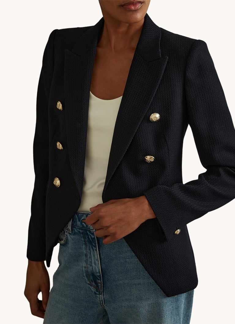 Reiss Tally double breasted blazer met sierknopen • Blauw • de Bijenkorf