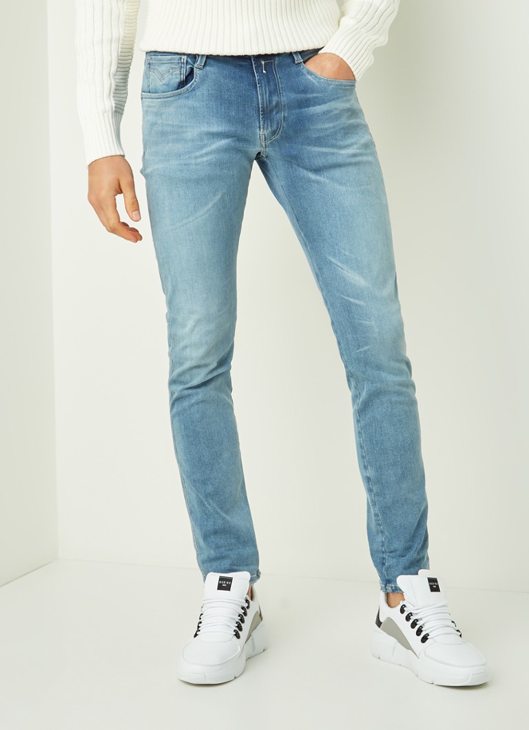 slim fit jeans met stretch • Indigo • de